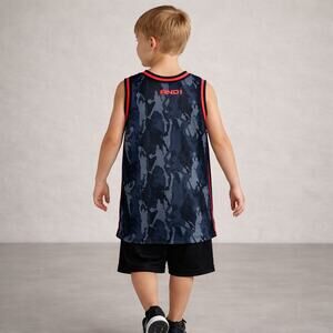 AND1 Boys Basketball Jersey Size 8 Black Gray Mesh Tank NWT